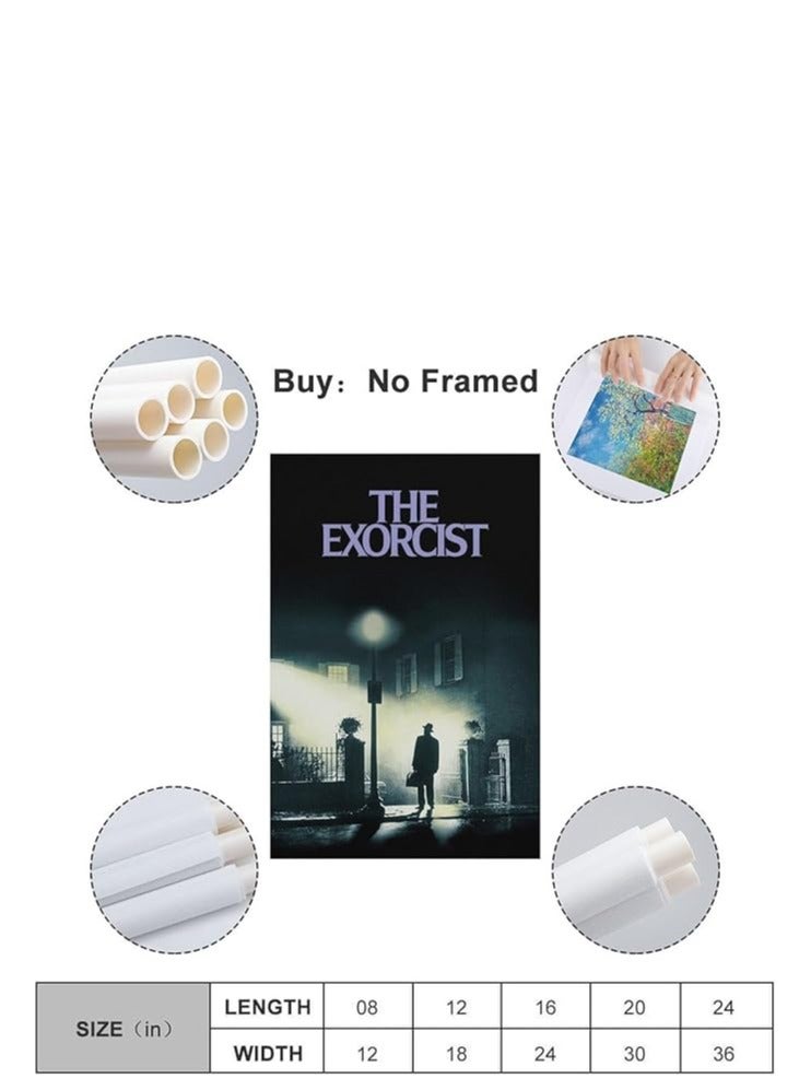 Today Idea The Exorcist Classic Horror Movie Poster Modern Home Bedroom Wall Poster Decorative Painting Canvas Wall Art Living Room Poster Bedroom PaintingUnframe-style 12x18inch(30x45cm) - Image 2