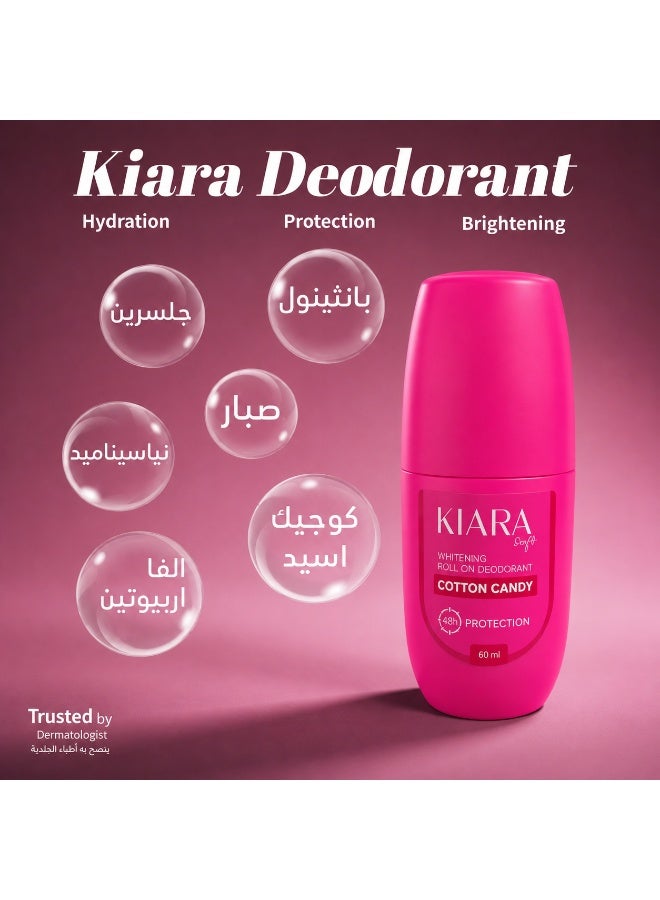 كيارا مزيل عرق كيارا رول أون برائحة حلوى القطن 60مل - Image 2