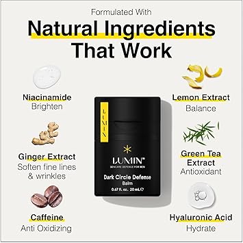 LUMIN Lumin Mens Dark Circle Defense Balm AntiAging Korean Formulated Eye Cream Treatment for dark circles fine lines wrinkles Suitable for all skin types Daily Use 20ml 1Pack - Image 3