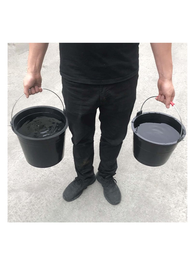 ABBASALI PVC Light Weight Bucket with Handle for Outdoor Gardeners,Construction Field etc With 3 Pair Gloves & 20Pcs Face Mask (2, BLACK)  - Image 2