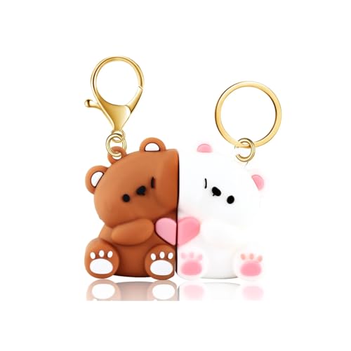Flavizo Couple Keychain Set - Matching Keychains for Couples, Cute Keychains Accessory for Boyfriend Girlfriend and Best Friend, Stylish Durable Keepsake - Image 1