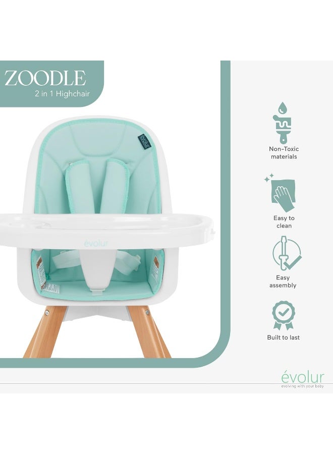Evolur Zoodle 3-in-1 High Chair in Mint - Image 5