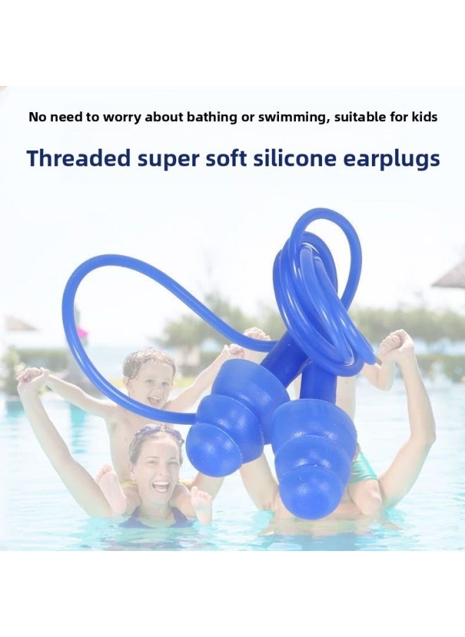 Generic Silicone Swimming Special Nose Clip Silicone Anti-soft Nose Diving Swimming Adults And Children Universal Anti-choking Nasal Plug-Colour:Blue Anti-falling Corded Earplugs-one Set  - Image 1