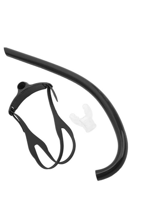 Front Snorkel for Swimming – Swim Training Snorkel for Adults & Kids, Center Mount Snorkel for Lap Swimming, Front Breathing Snorkel with Adjustable Head Strap