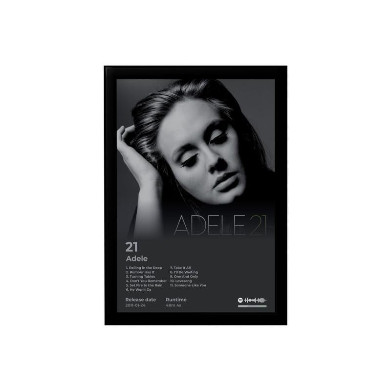 BLINKART BLINKART Adele21 Popular Music Album Hanging Wall Photo Frames 13x10 inch Decoration For Home Bedroom Living Room Aesthetics Artworks Spotify Song Link QR Code With Your Photo Frame 
