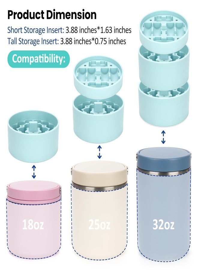 Viotiin Silicone 3ml Vial Insert(1 Short +2 Tall) Compatible with Hydrapeak Food Jars – Fits 32/25/18oz Food Thermos, 48-Vial Maximum Capacity – Peptide Vial Storage for Freezer/Fridge (No Jar and Vial) - Image 3