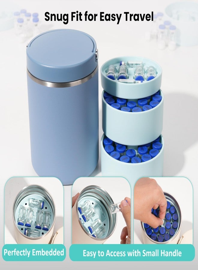 Viotiin Silicone 3ml Vial Insert(1 Short +2 Tall) Compatible with Hydrapeak Food Jars – Fits 32/25/18oz Food Thermos, 48-Vial Maximum Capacity – Peptide Vial Storage for Freezer/Fridge (No Jar and Vial) - Image 5