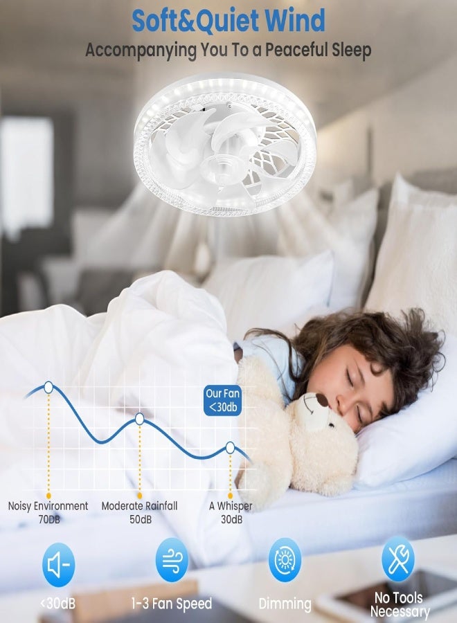 AROAQ Ceiling Fans with Lights, Plug-in Fan with Remote Control, 3000K-6500K Dimmable Brightness, 3 Fan Speeds, 2200 Lumens LED Quiet Ceiling Fans - Image 4