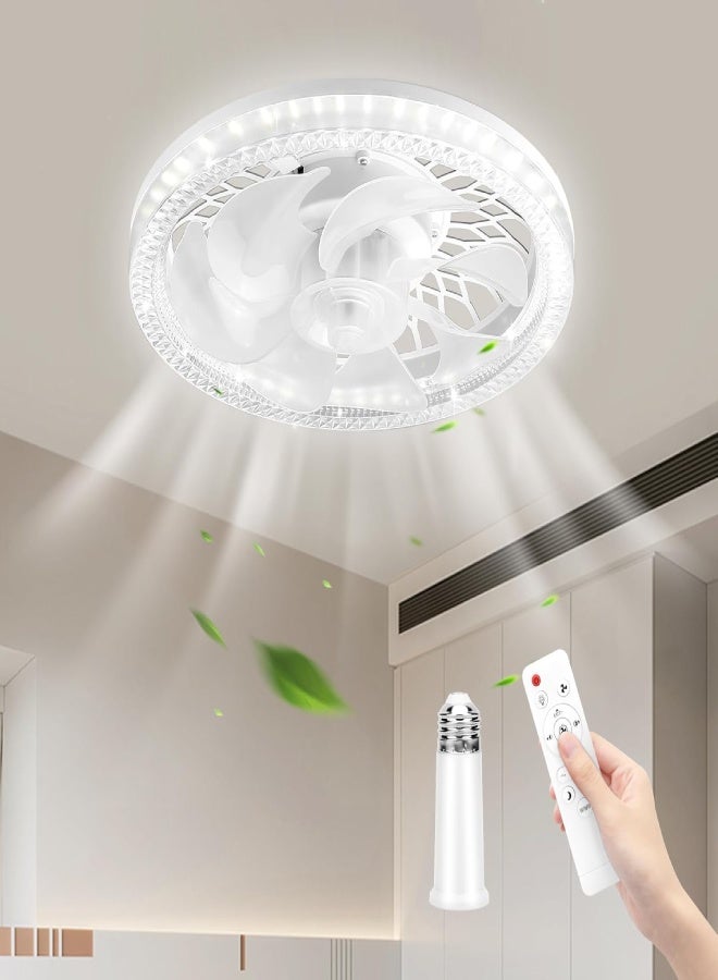 AROAQ Ceiling Fans with Lights, Plug-in Fan with Remote Control, 3000K-6500K Dimmable Brightness, 3 Fan Speeds, 2200 Lumens LED Quiet Ceiling Fans - Image 1