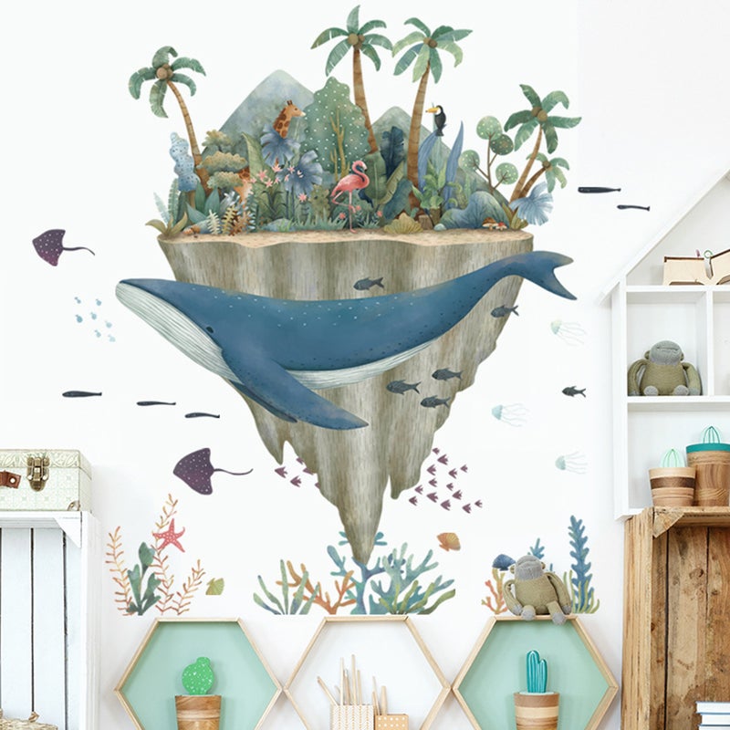 🏠 طقم ملصقات حائط على شكل حوت بتصميمات بحرية ملونة للديكور في المنزل والمكتب والمدرسة والسكن الطلابي - Image 5