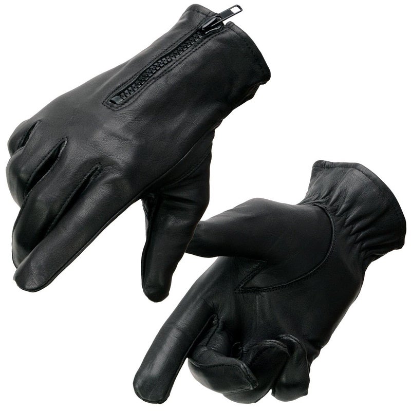 Milwaukee Leather SH226TH Men's Black Thermal Lined Leather Motorcycle Hand Gloves W/Wrist Zipper Closure - Large - Image 3