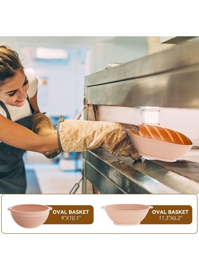 هومستر 24PCS خبز مستلزمات الخبز، السيليكون بانيتون خبز السلة من 2، عجين مبتدئ مجموعة مع 10 قطع خبز الحقائب لخبز المحبين - Image 4