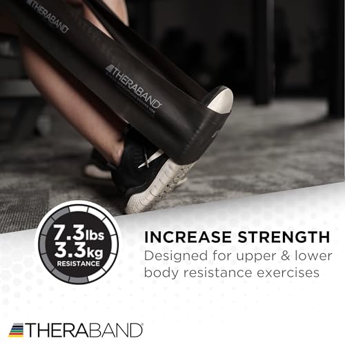 TheraBand مجموعة أحزمة المقاومة THERABAND، المجموعة المتقدمة، أزرق، أسود، فضي، أحزمة مطاطية من اللاتكس للتمارين والعلاج الطبيعي، أحزمة تدريب القوة للياقة البدنية للجسم العلوي والسفلي - Image 4