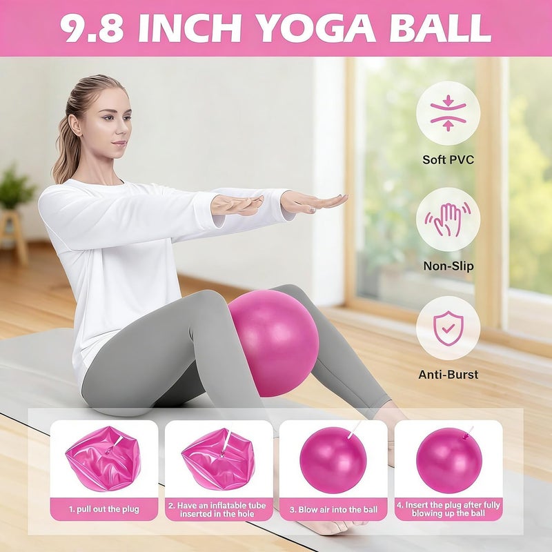 LinJie 13-Piece Pilates Ring Set with Ball, Resistance Bands, and Accessories for Home Workouts - Image 4