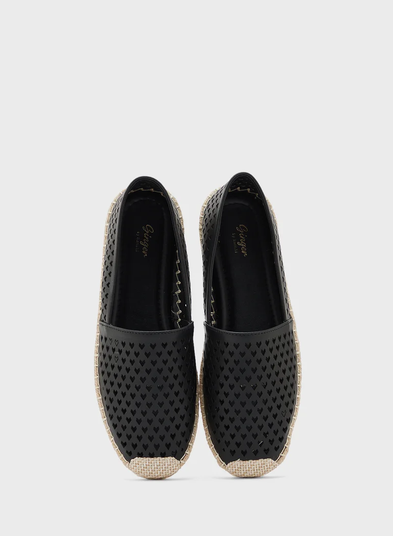 Ginger Heart Cut Out Espadrille