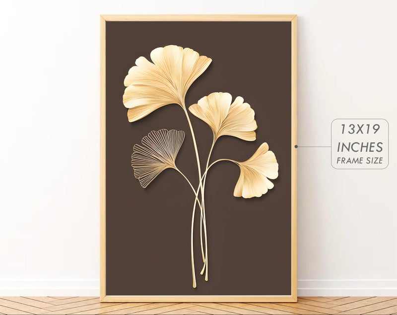 Gamya Big Modern Framed Posters Wall Decor Paintings For Living Room, Bedroom/Big Paintings For Wall Decoration, Frames For Wall Decor Set of 3 (13x19 Inches) (White Floral Gold) - Image 4