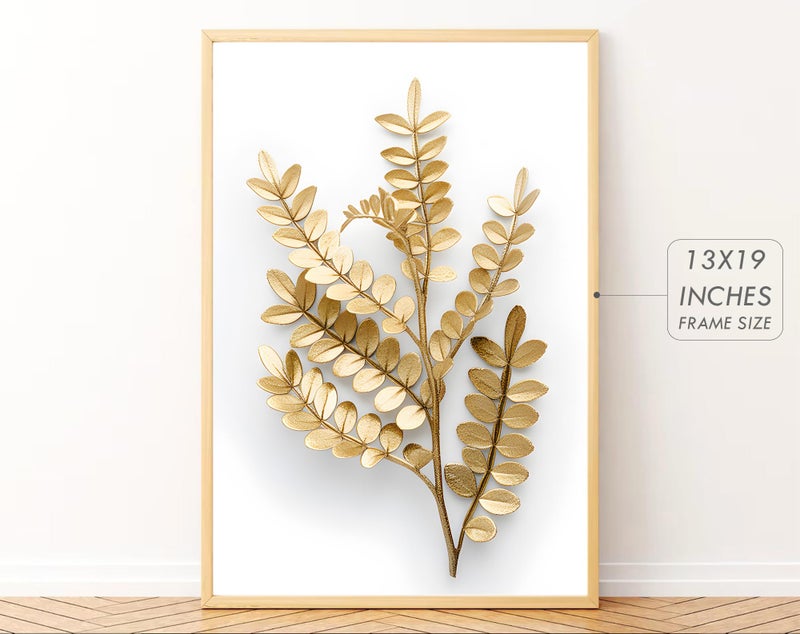 Gamya Big Modern Framed Posters Wall Decor Paintings For Living Room, Bedroom/Big Paintings For Wall Decoration, Frames For Wall Decor Set of 3 (13x19 Inches) (White Floral Gold) - Image 2