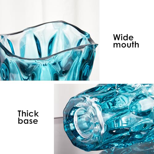 CEMABT Amber Glass Vase for Centerpieces, 9.4-inch Height, 5.1-inch Opening Width, 3.4 lbs Weight, Unbreakable, Suitable for All Kinds of Flowers, Modern and Elegant - Image 3