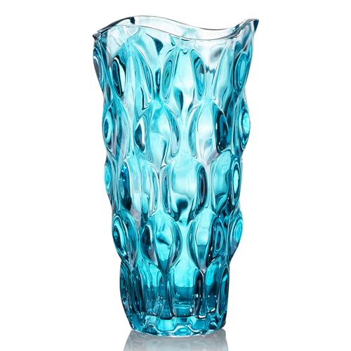 CEMABT Amber Glass Vase for Centerpieces, 9.4-inch Height, 5.1-inch Opening Width, 3.4 lbs Weight, Unbreakable, Suitable for All Kinds of Flowers, Modern and Elegant - Image 1