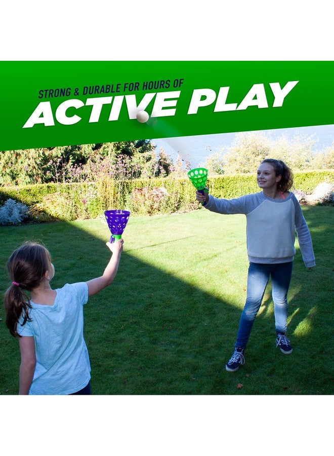 Geospace Original Pop 'N Catch Game 2-Pack (Set of 4 Launchers & 4 Balls) for Indoor/Outdoor Play - Great for Parties, Beach and Rainy Days - Image 5