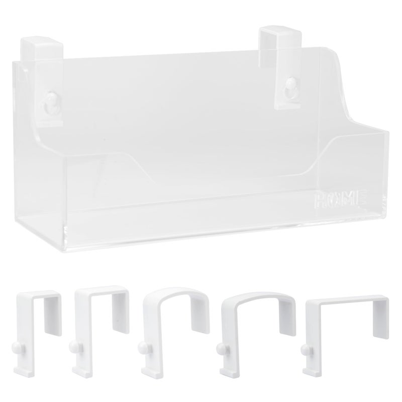 MATIMASU Bedside Caddy Hanging Storage Basket Little Size Plastic Beside Shelf Hang-on Storage Organizer for Collage Dorm Bunk Bed,Changing Table - Bedroom Essentials for Phone,Mini Speaker,Tissues (Clear) - Image 1