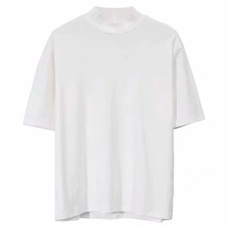 Summer Short-sleeved T-shirt Men's ins Super Popular Loose Casual Half-high Collar Half-sleeve Base Shirt Fashionable Handsome All-match Top - Image 5