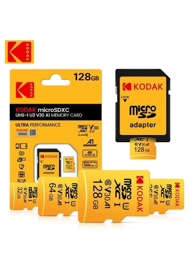 كوداك Kodak 128GB High-Speed TF Memory Card Class10 U3 V30 A1 4K Ultra HD – Compatible with Smartphones/Cameras/Dashcams/Surveillance/MP3/MP4 | Durable & Stable 128 GB - Image 2