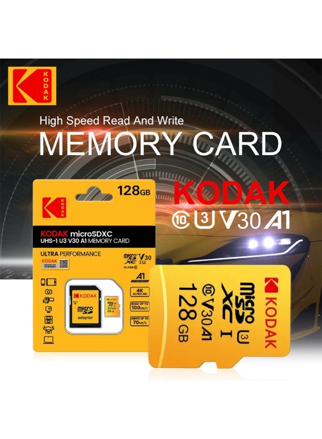 كوداك Kodak 128GB High-Speed TF Memory Card Class10 U3 V30 A1 4K Ultra HD – Compatible with Smartphones/Cameras/Dashcams/Surveillance/MP3/MP4 | Durable & Stable 128 GB - Image 5