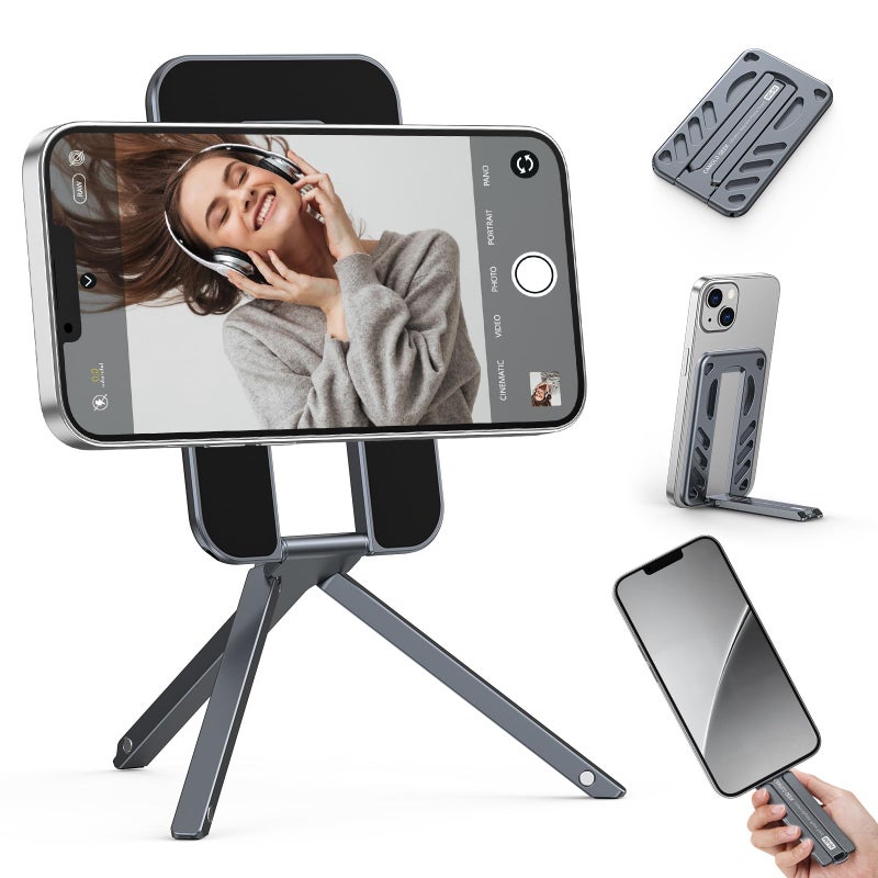 CAMOLO GEEK Magnetic Phone Tripod Stand Selfie Stick MG04 Foldable Lightweight Portable Travel Mount Holder Compatible with MagSafe for iPhone 17 16 15 14 13 12 No Card Slot - Image 3