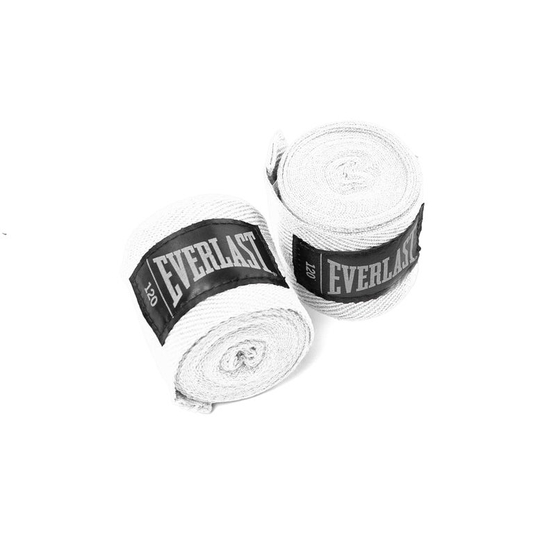 EVERLAST لفافات يد 120 بوصة - بوليستر-قطن قابل للتنفس، إغلاق بخطاف وحلقة، حماية للمعصم والمفاصل، يمكن ارتداؤها تحت قفازات الملاكمة أو التدريب - رائعة لرياضات القتال - Image 3