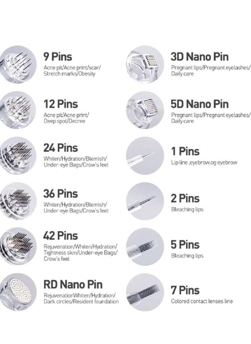 hydra - 10Pcs Derma Pen Needle Cartridges Bayonet Slot Microneedle Pen Replacement Needle for Dr.pen MYM/ N2 / M5 /M7/ E30/ A10( 5D Nano) - Image 1