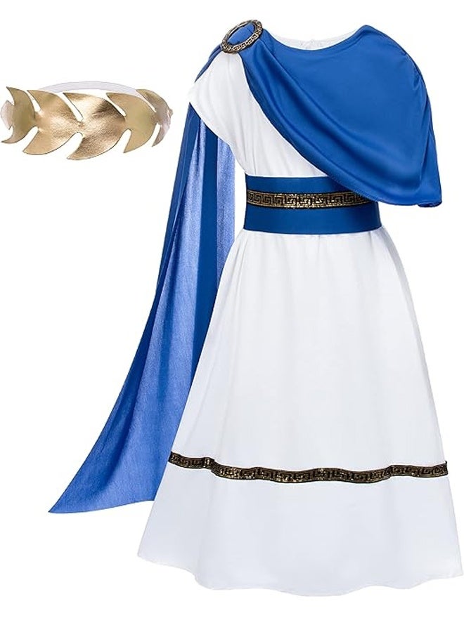 Halamodo Greek Toga Costume for Kids Ancient Greece Mythos Philosopher Rome Nobility Cosplay Ancient Greece Style Robe with Gold-Trimmed Edges for Halloween, School History Plays, Themed Birthdays, or Costume Parties - Image 5