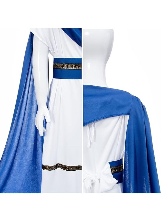 Halamodo Greek Toga Costume for Kids Ancient Greece Mythos Philosopher Rome Nobility Cosplay Ancient Greece Style Robe with Gold-Trimmed Edges for Halloween, School History Plays, Themed Birthdays, or Costume Parties - Image 4