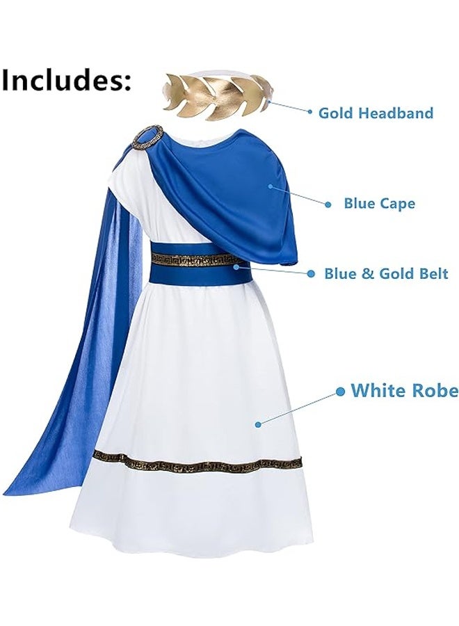 Halamodo Greek Toga Costume for Kids Ancient Greece Mythos Philosopher Rome Nobility Cosplay Ancient Greece Style Robe with Gold-Trimmed Edges for Halloween, School History Plays, Themed Birthdays, or Costume Parties - Image 2