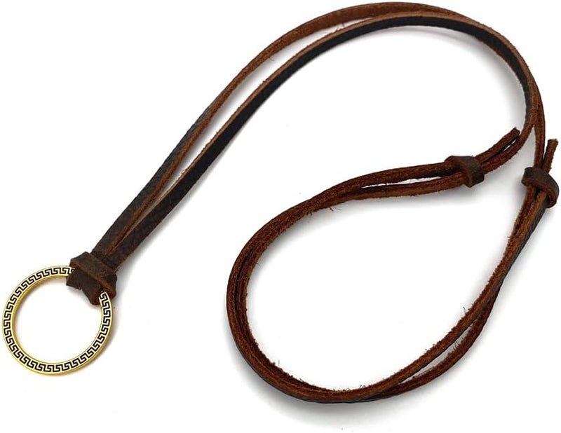 Decker Glasses Necklace Sunglasses Holder Hanging Ring Leather Cord Adjustable Eyeglasses Strap Alloy Loop Ring - Image 1
