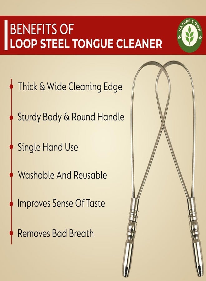 Craftonus Steel Tongue Cleaner for Men and Women | For Fresh Breath & Bacteria Removal | Improved Taste Sense & Oral Hygiene | Easy to Use | 100% Pure Indian Steel Tongue Scraper To Prevent Bad Breath Loop - Image 3