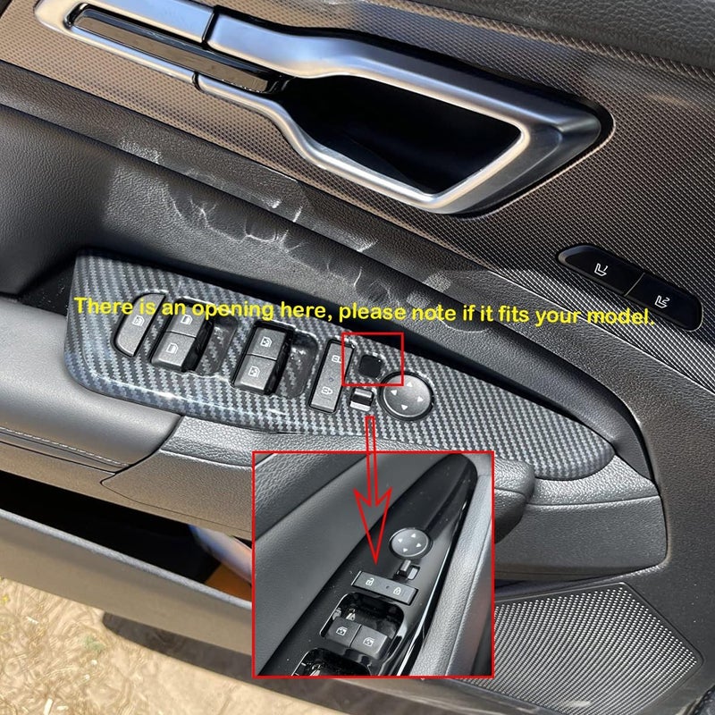 Kadore for 2023-2025 Kia Sportage Hybrid Carbon Fiber Style Interior Side Windows Lift Door Panel Frame Cover Trim LHD 6-pc | ABS Carbon Fiber Pattern, LHD, Side Door Windows Lift Panel Frame Cover Decoration and Protection 6-pc, Not for 2026 - Image 4