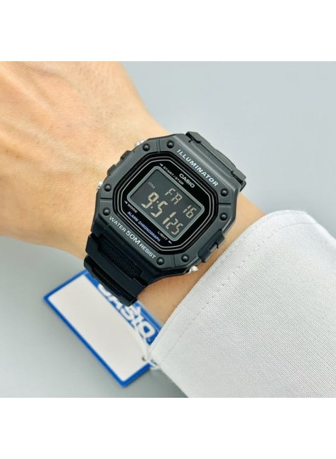 Casio W‑218H‑1BVDF Digital Men’s Watch, Black Resin Strap, 50m Water Resistance, 7‑Year Battery - Image 5