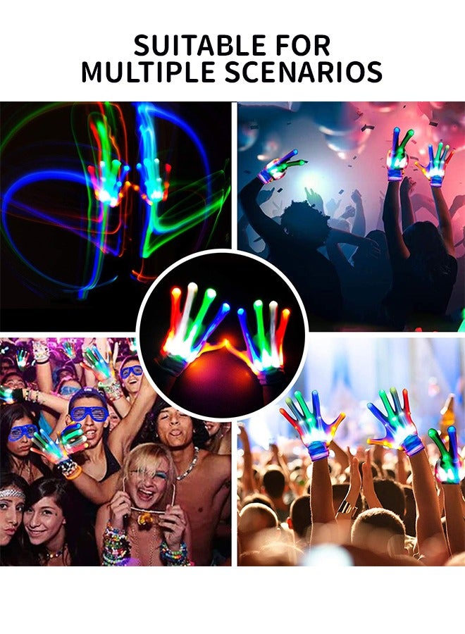 GROIC Led Gloves, Flashing Light Up Gloves, LED Light Glow Gloves Cool Fun Toys , Light-up Party, Costume Party Favors for Age 3-12 Kids Teens - Image 5