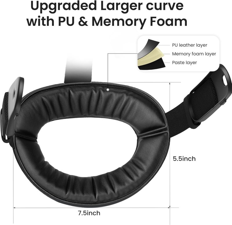 كيوي ديزاين حزام رأس KIWI design K4 Flex Comfort لـ Meta Quest 3/3S، حزام نخبة قابل للتعديل مع رغوة PU لتحسين راحة ألعاب الواقع الافتراضي والانغماس (بدون بطارية) - Image 3