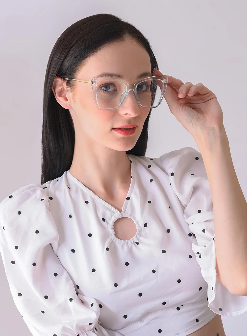 صوص هاوت Clear Lens White Cateye Sunglasses