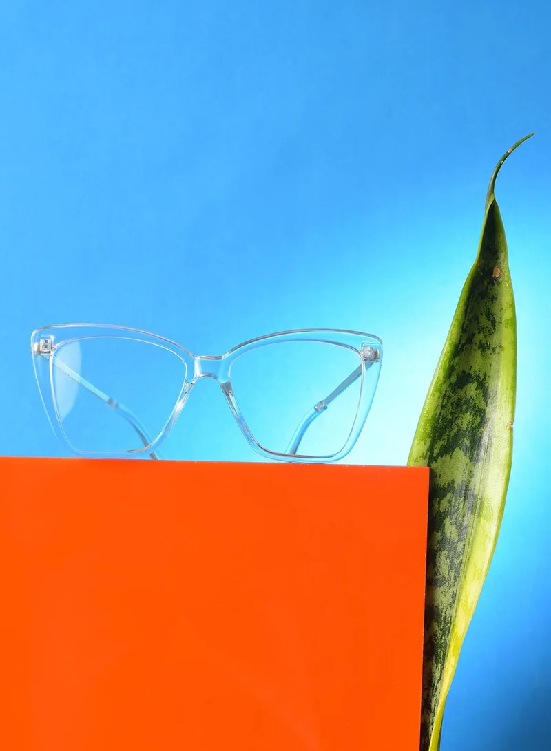 صوص هاوت Clear Lens White Cateye Sunglasses