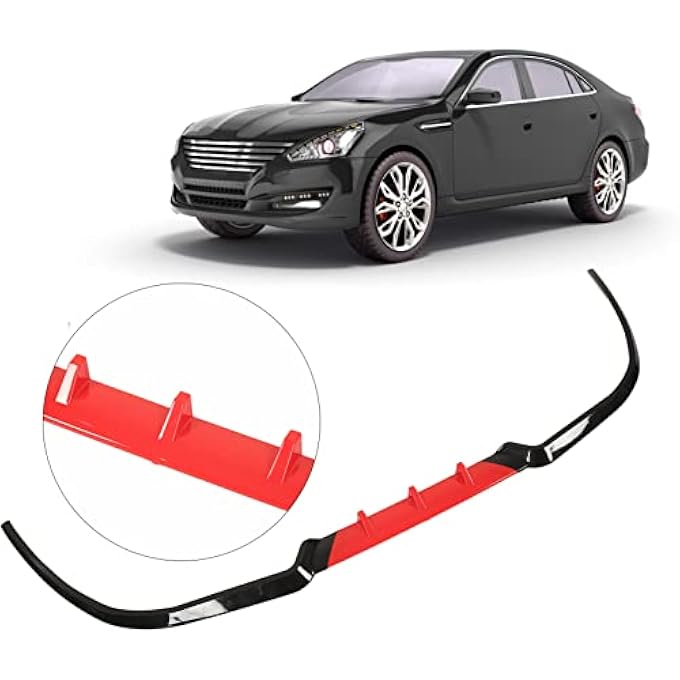 Soraz 3PCS Front Bumper Splitter Universal Aerodynamic Front Bumper Lip for (Red) - Image 2