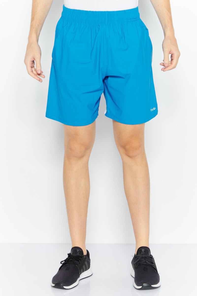 BOLA Best Of Luck Always Men Sportswear Fit Brand Logo Training Shorts, Blue  - Image 1