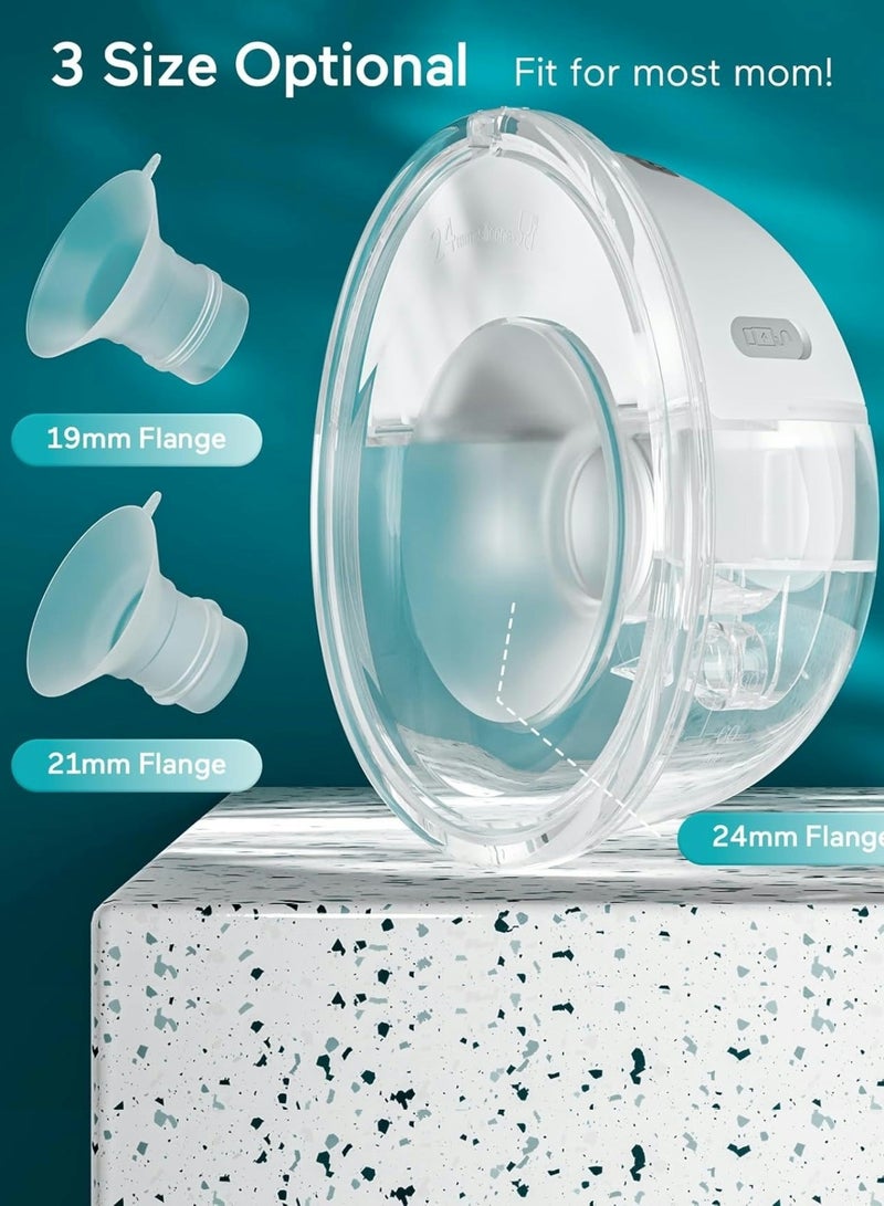Paruu Hands-Free Electric Wearable Breast Pump P16 with Strong Suction Low Noise 4 Modes 12 Levels 19mm 21mm Inserts 2 Pieces for Daily Use and Travel - Image 4
