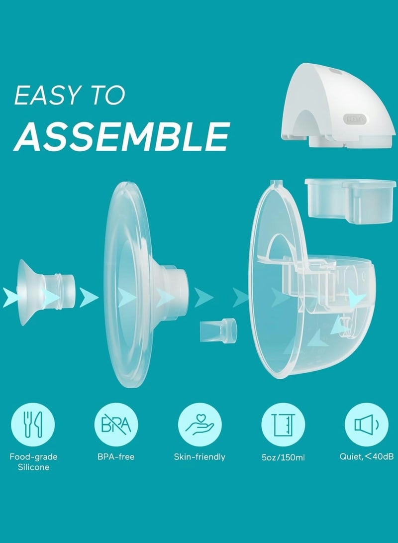 Paruu Hands-Free Electric Wearable Breast Pump P16 with Strong Suction Low Noise 4 Modes 12 Levels 19mm 21mm Inserts 2 Pieces for Daily Use and Travel - Image 5