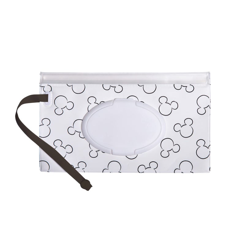 J.L. Childress Disney Baby by J.L. Childress Reusable Wet Wipes Case Pouch - Refillable Baby Wipes Dispenser, Travel Essential for On The Go, Portable Holder with Wrist Strap - Mickey and Minnie Mouse, 2 Pack - Image 4