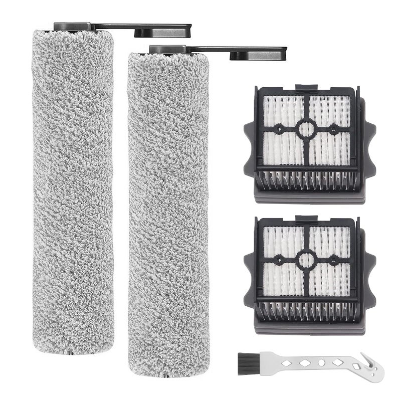 Fixbetter Brush Roller and Filter for Tineco Floor One S5 Combo Cordless Wet and Dry Vacuum Cleaner Replacement Parts 2 Brush Roller 2 Filters 1 Cleaning Brush
