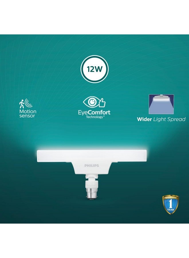 Philips Motion Sensor 12W LED T-Bulb | Motion Sensor Light for Home | Bulb Base : B22, Light Color : Crystal White | Pack of 4 - Image 3