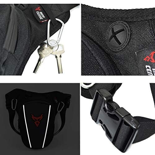 Generic Hebetag Motorcycle Drop Leg Bag Outdoor Waist Pack for Men Women, 02Black(Red), 29cm(W) x10cm(D) x29cm(H)(11.41"x3.93"x11.41") ;, Daypack Backpacks  - Image 2